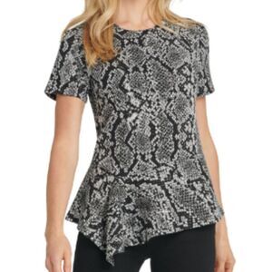 DKNY  top peplum asymmetrical hem fitted New with Tags size XS